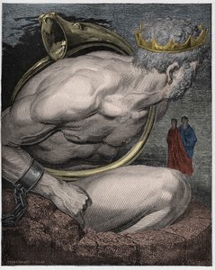 Inferno, Canto 31: Nimrod de los gigantes, ilustración de La Divina Comedia de Dante Alighieri, 1885 de Gustave after Dore